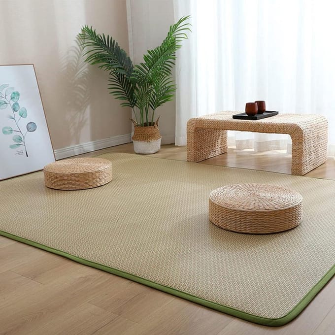 Tatami vloermat - Rotan kleed - Comfortabele ondergrond - Antislip bodem - 80x200cm - Natuurlijk