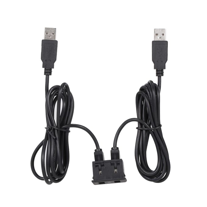 150 cm autodashboard inbouw twee USB-poortpaneel Auto Boot dubbele USB-verlengkabeladapter zwart