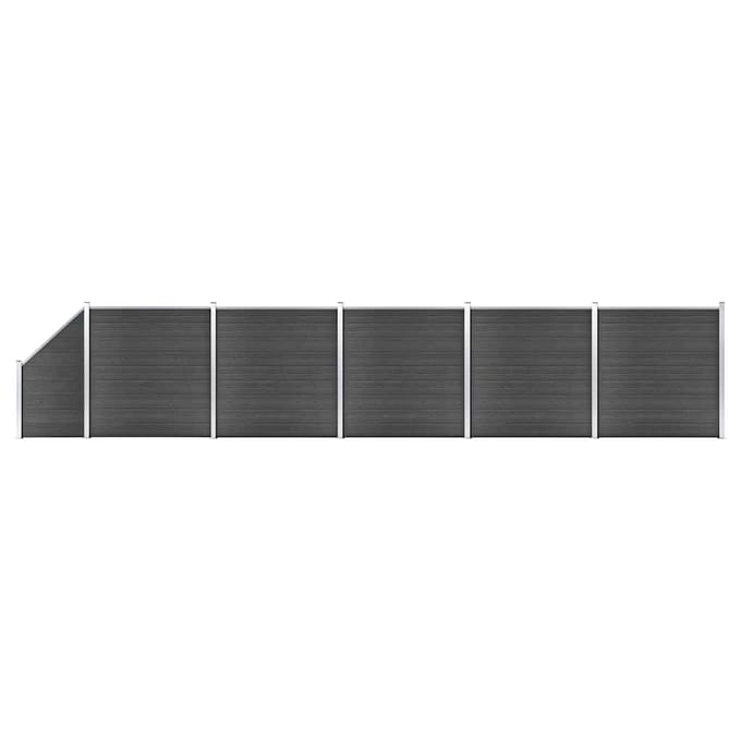 vidaXL - Schuttingpanelenset - 965x(105-186) - cm - HKC - zwart