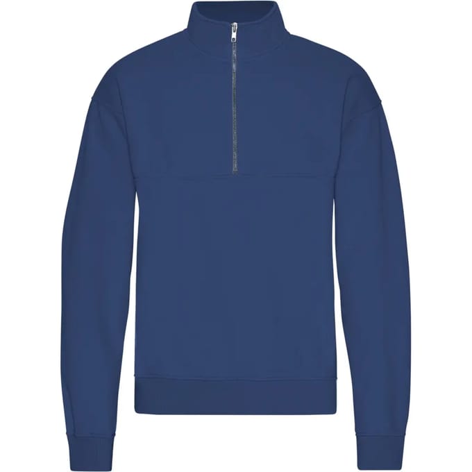 1/4 rits sweater Colorful Standard Organic Marine Blue