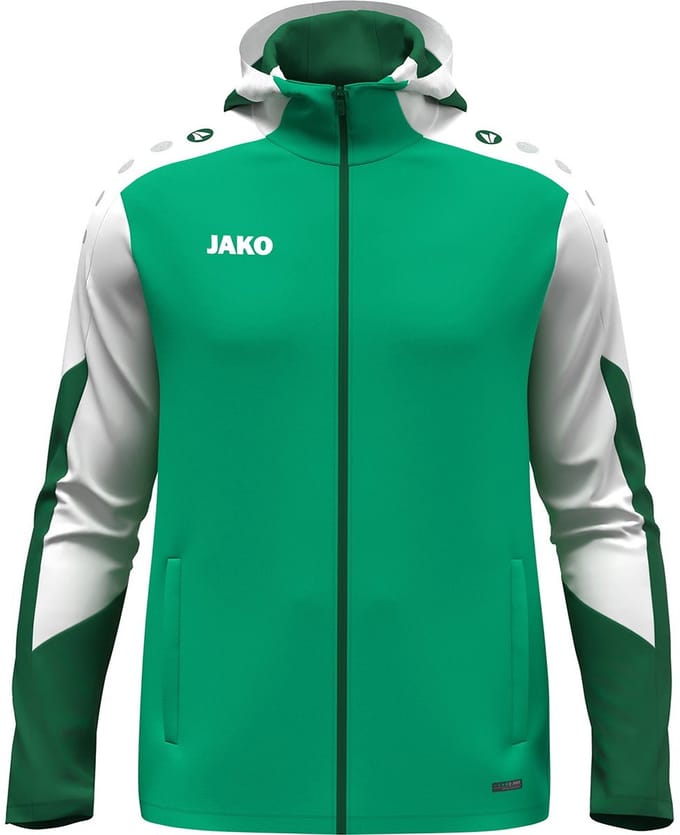 Jako Dynamic Jas Met Kap Heren - Groen / Wit / Donkergroen | Maat: 3XL
