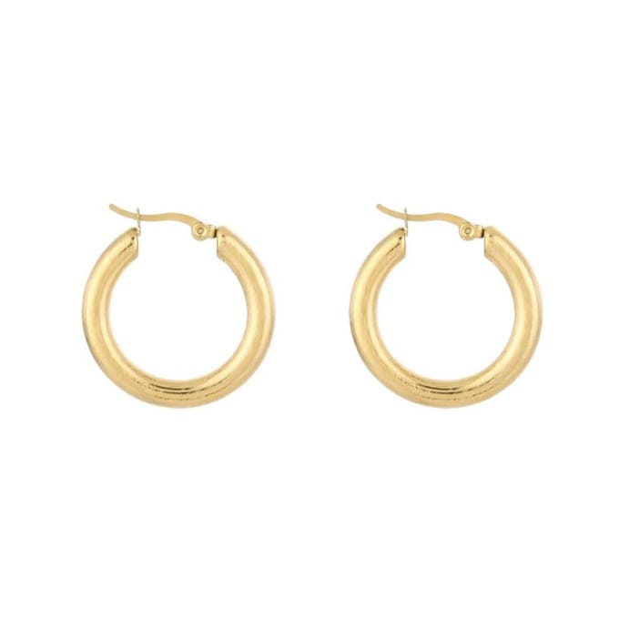 Bijoutheek Oorringen Hoop Geborsteld 5mm Goudkleurig