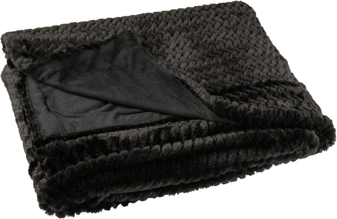 J-Line plaid - polyester - zwart