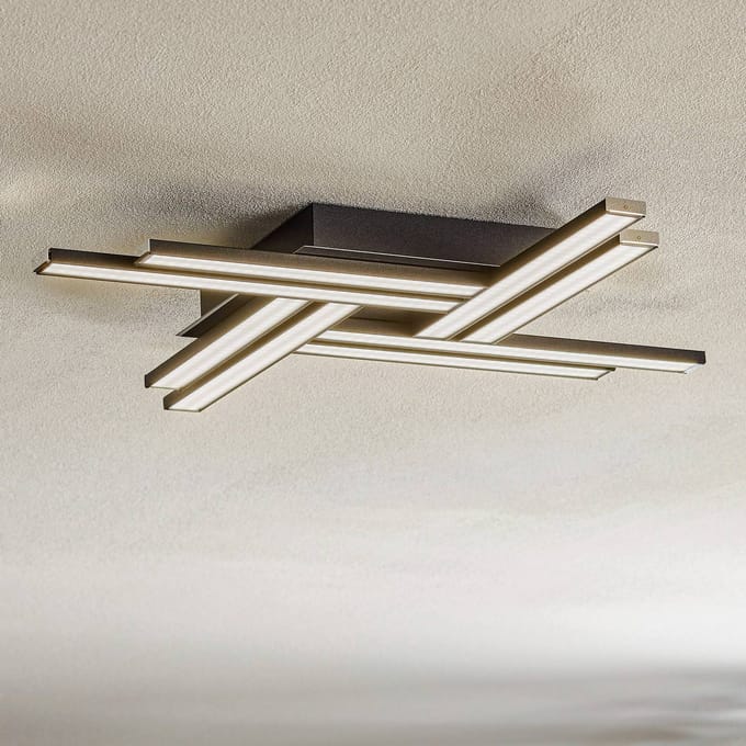 Domiluce LED plafondlamp Largo 8-lamps zwart