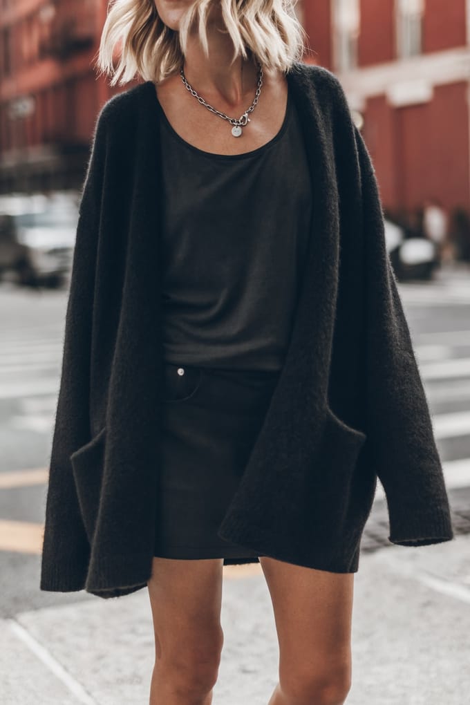 Mikuta The Black Oversized Knitted Cardigan Black Größe: M | Gilets Outlet | Damen | Schwarz