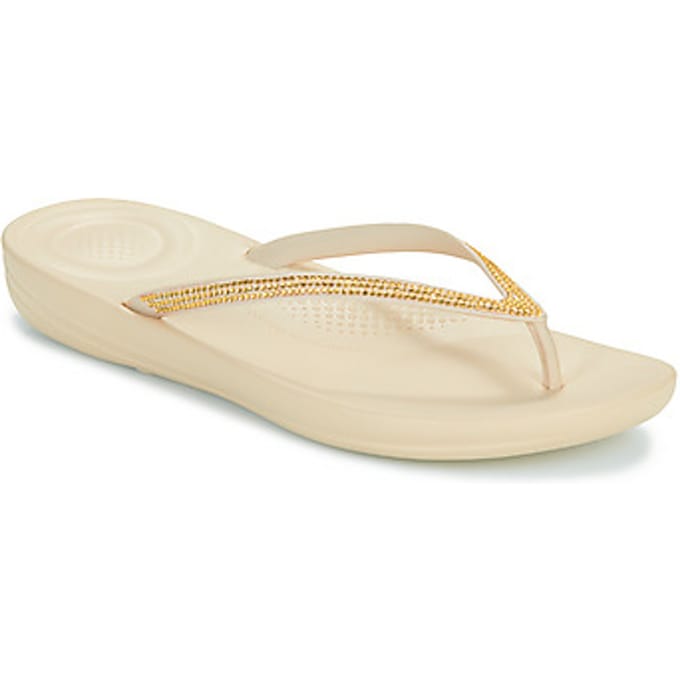 FitFlop Iqushion Sparkle TPU Dames Slippers - Stone Beige
