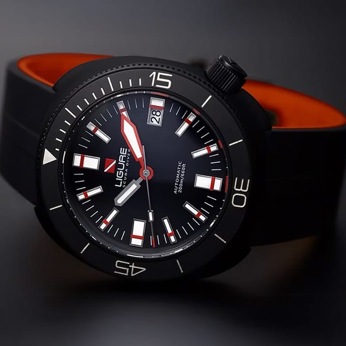 Ligure LWT21005N Tartaruga ‘Nero di seppia’ Horloge