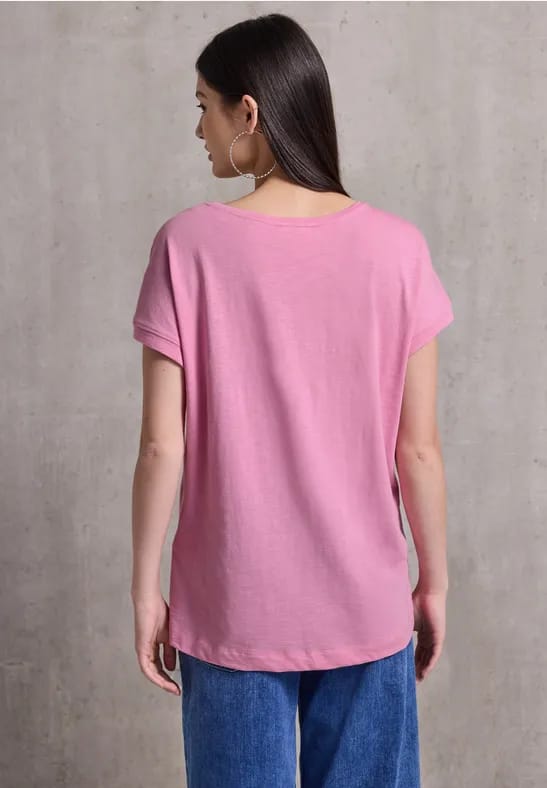 Basic shirt met V-hals