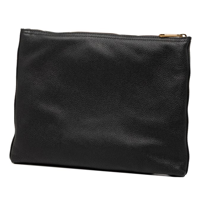 Tweedehands Medium Leren Logo Portfolio Clutch
