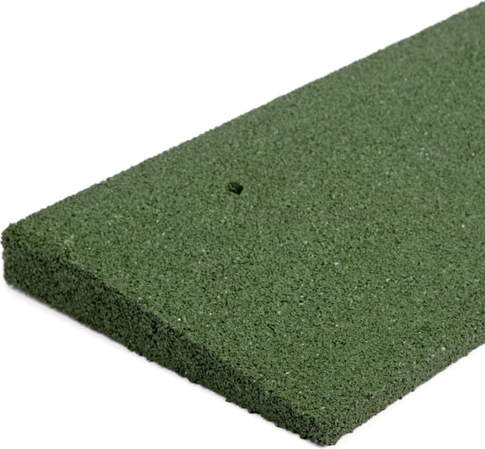 Rubbermagazijn - Rubber oplooprand groen 100x25x4,5cm - Recycled rubber - Slijtvast