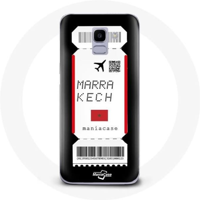 Coque pour Samsung Galaxy A8 2018 Billet d'avion Marrakech Maroc