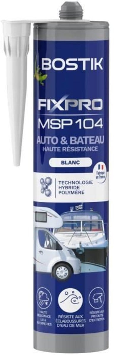 Auto-/scheepskit - BOSTIK - Fixpro MSP 104 - Lijm en kit - Weer- en zeewaterbestendig - Wit - 290 ml
