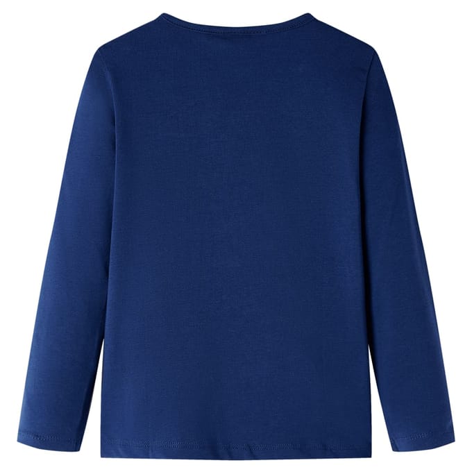 vidaXL - Kindershirt - met - lange - mouwen - 128 - marineblauw