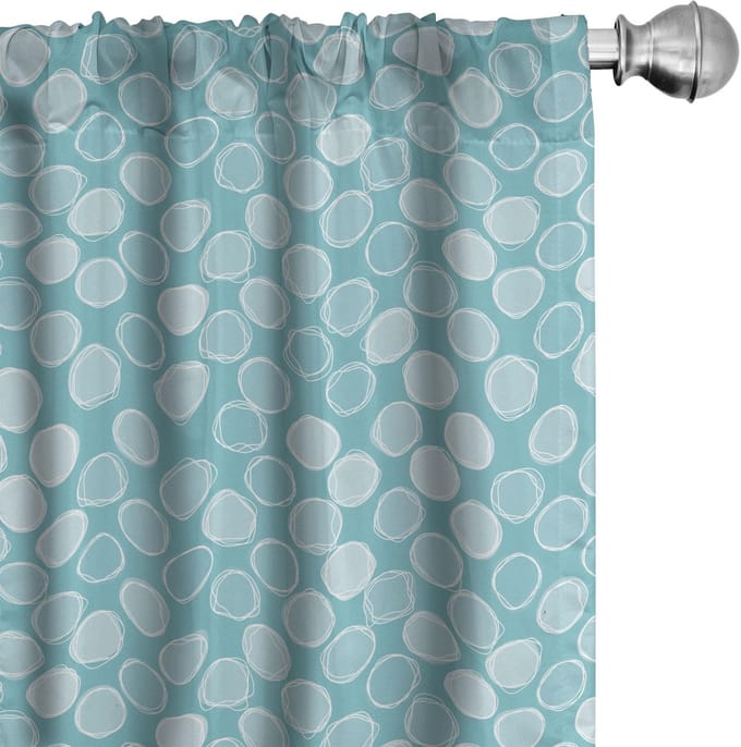 ABAKUHAUS Abstrakt Gordijnen – 2x75x225 cm – Microvezel – Turkoois