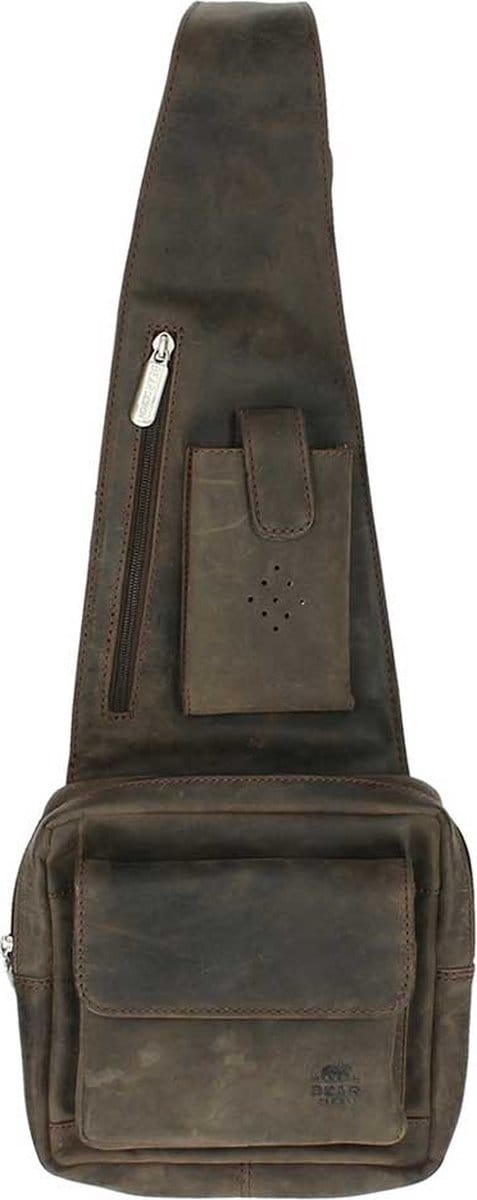 Bear Design Dark Nature Leren Crossbodybag - Crossover - Donkerbruin