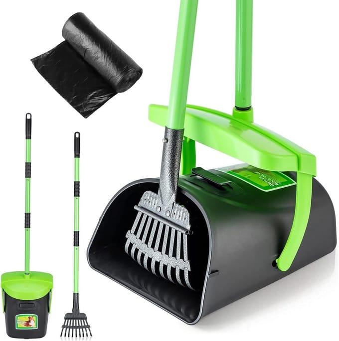 Pooper Scooper Set met Verstelbare Steel en Grote Capaciteit voor Honden