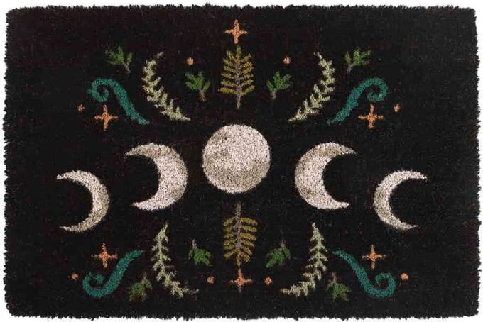 Something Different - Black Dark Forest Moon Phase Deurmat - Multicolours