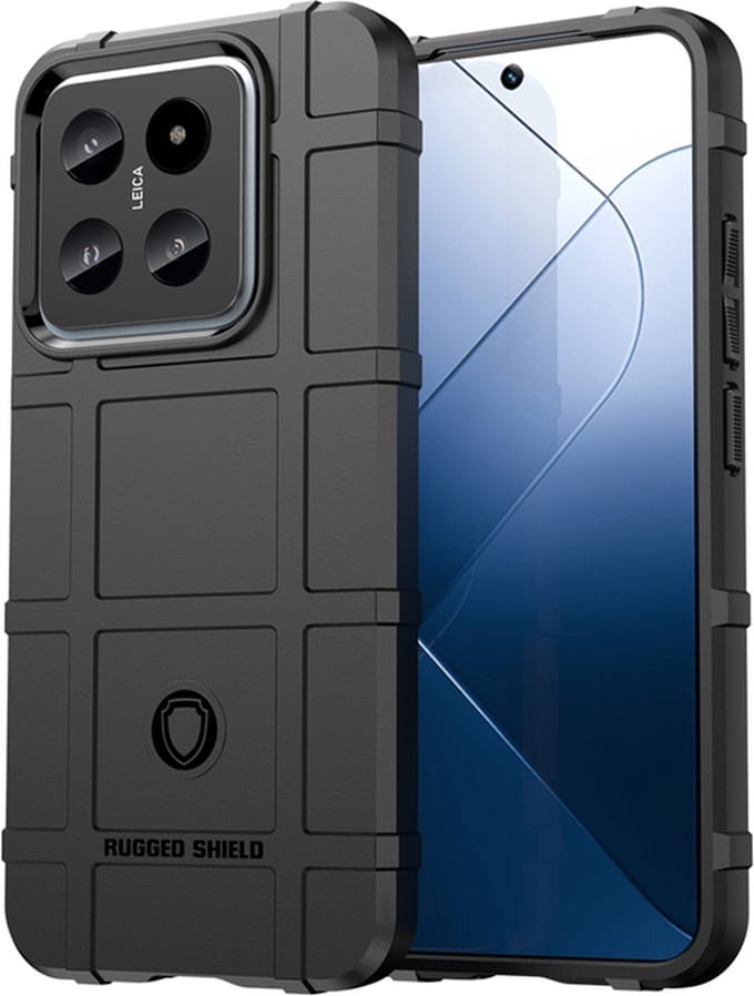 MobyDefend Hoesje - Geschikt voor Xiaomi 14 - Rugged Shield TPU Backcover - Zwart