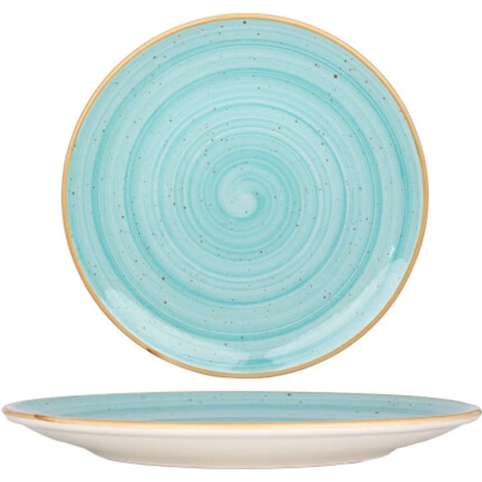 Bonna Dinerbord - Aqua - Porselein - 27 cm - set van 6