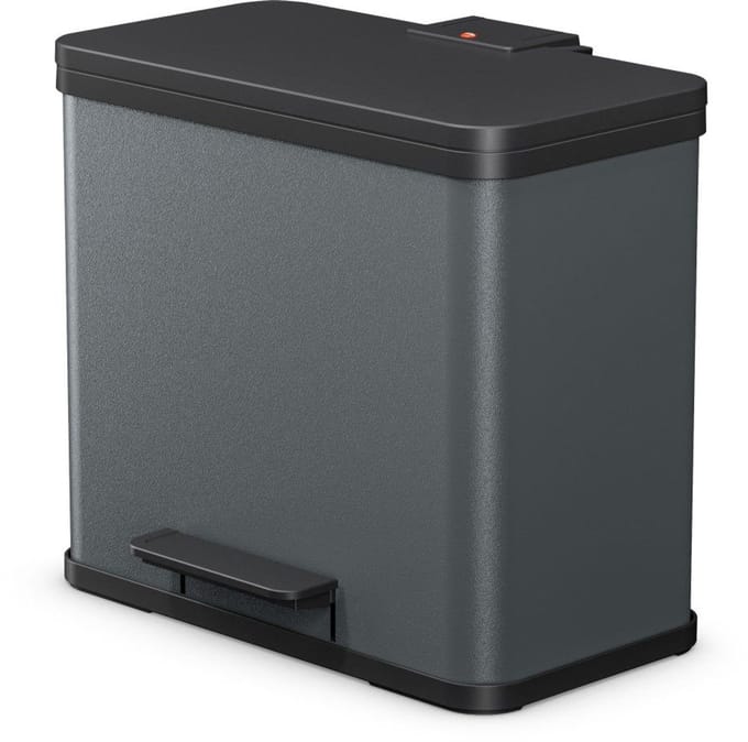 Hailo - Pedaalemmer - Afvalemmer - 17 + 9 liter - mat antraciet - öko duo plus L