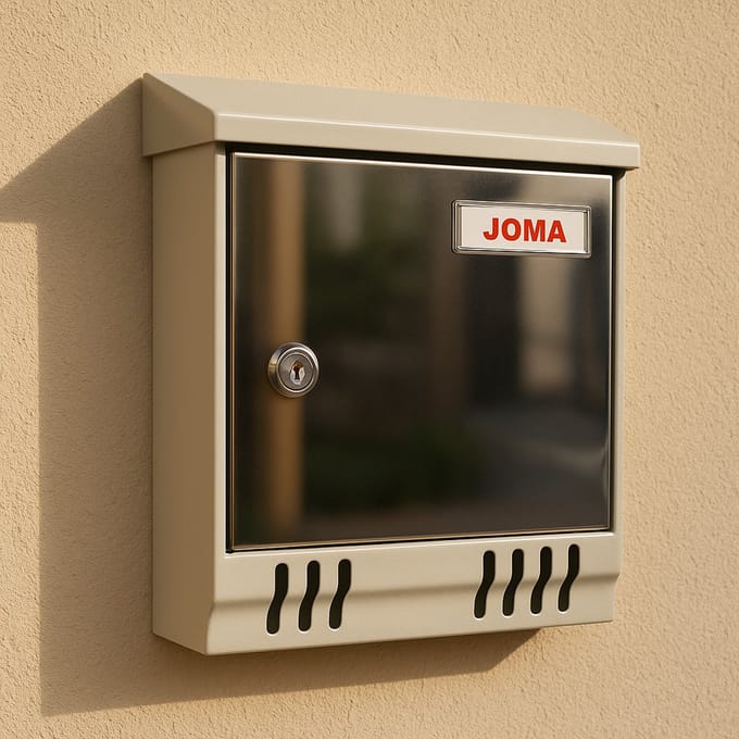 JOMA Compact Wandbrievenbus – Zilverkleurig (30 × 24 × 8 cm)