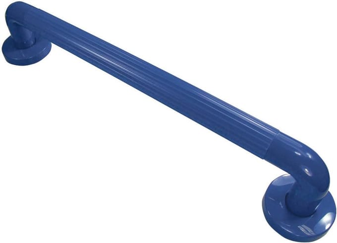 Handgreep Badkamer - Wandsteun Veiligheid - Ondersteuning Douche - Geribbelde Grip - 450 mm - Blauw