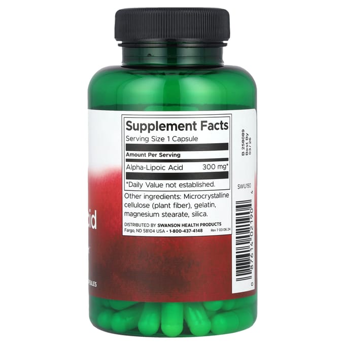 Acide Alpha-Lipoïque, 300mg, 120 Capsules