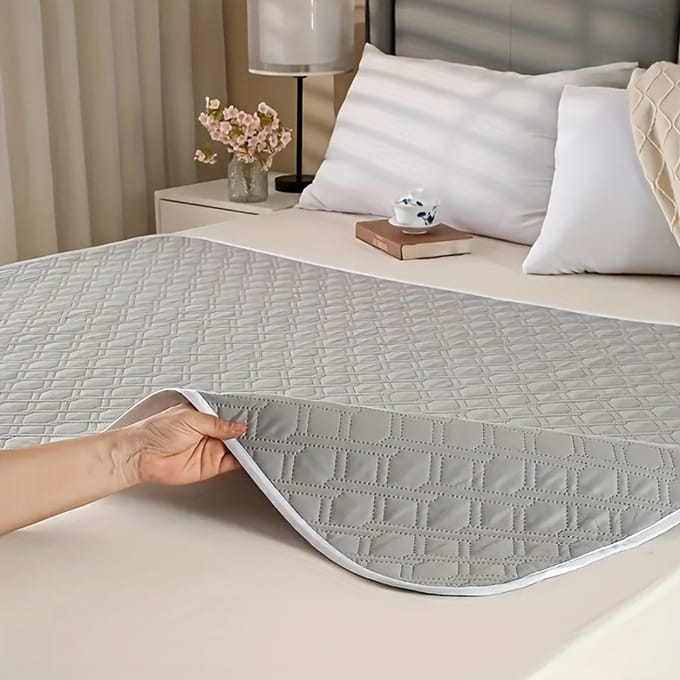 Wasbare Bed Onderlegger - Incontinentie Bedonderlegger - Matrasbeschermer,70X90CM,Grijs.