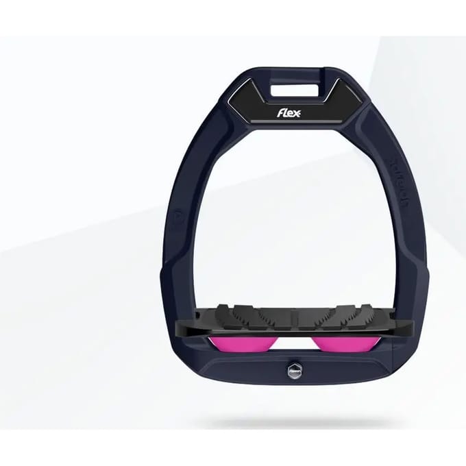 Veiligheidsstijgbeugels Paardrijden Hellend Grip Rood/Zwart/Rose Flex-On Safe-On
