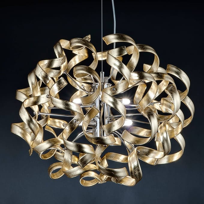 Metallux Goud - hanglamp met bladgoud, 50 cm