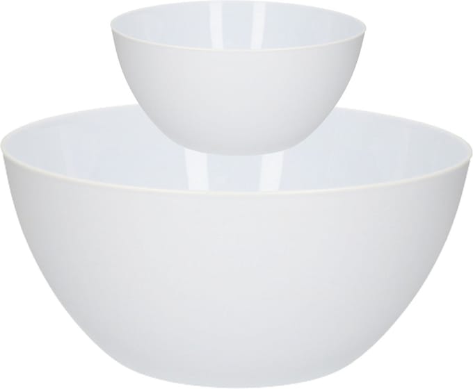 Plasticforte voedsel serveer schalen set - 8x stuks - kunststof - wit