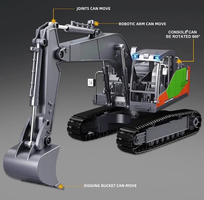 JMKA® graafmachine speelgoed - tractor speelgoed- graafmachine- tractor- bulldozer speelgoed- graafmachine speelgoed met afstandsbediening