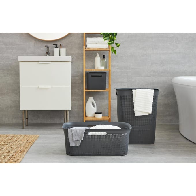 Rotho Brisen - Wasmand met Deksel - 50L - Antraciet
