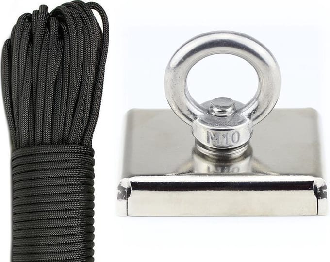 Vismagneet - 125 KG Trekkracht - 15 Meter Touw
