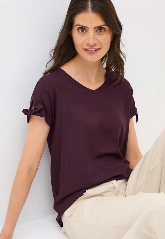 Blouseshirt in effen kleur