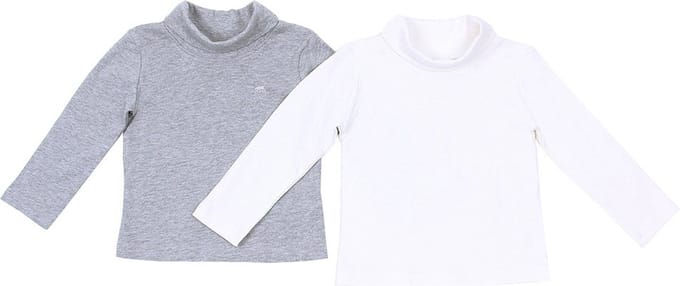 2x Witte en grijze coltrui