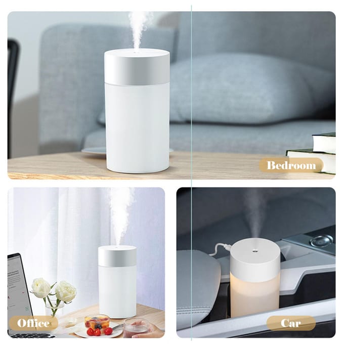 Draagbare mini-luchtbevochtiger USB voor slaapkamer thuisbureau 4-8 uur spuittijd wit