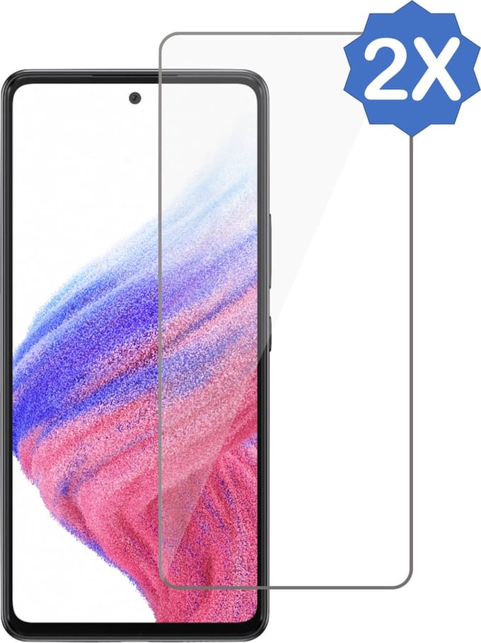2x Geschikt voor Samsung A53 5G Screenprotector - Geschikt voor Samsung A53 5G Beschermglas Screen Protector 9H Glas