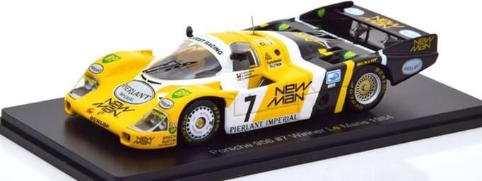 Porsche 956 #7 Winner Le Mans 1984 (Zwart/Geel) 1/43 Spark - Modelauto - Schaalmodel - Model auto