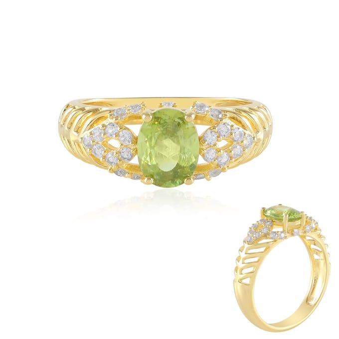 Sphene-ring van verguld zilver
