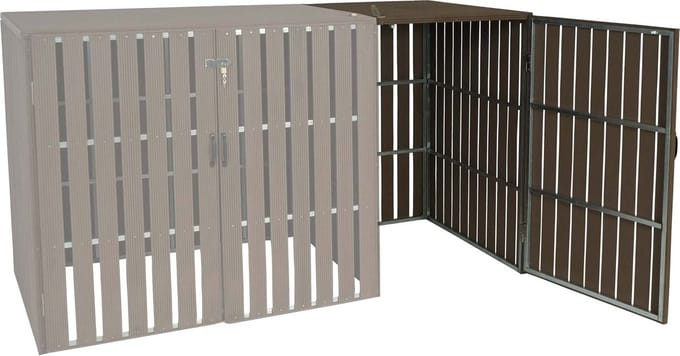 Containerombouw - Kliko Ombouw - Containerberging - Afvalbakberging - Container berging - Containerberging voor afvalcontainers - metaal hout look ~ bruin