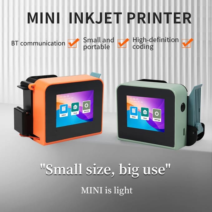 Bisofice Mini imprimante portable imprimante à jet d'encre portable 600DPI imprimante de code à jet d'encre haute définition vert