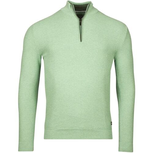 Baileys Trui Half Zip Structure Knit Combed Cotton Pastel Groen / male