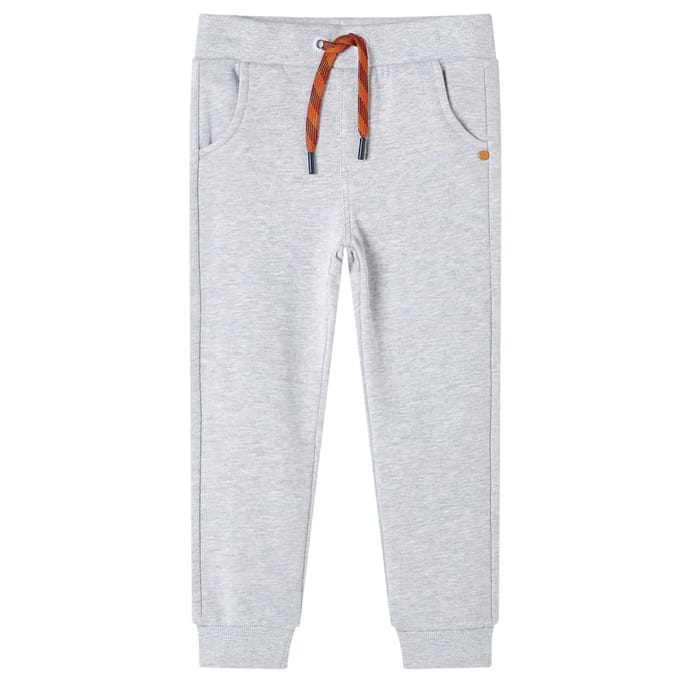 vidaXL Kinderjoggingbroek 92 gemêleerd grijs