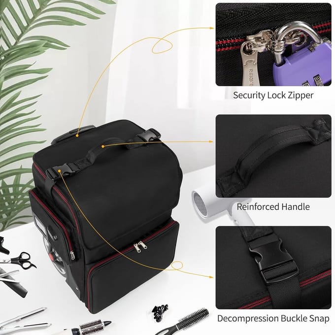 Kapperskoffer - Make Up Trolley - Beauty koffer - opbergruimte