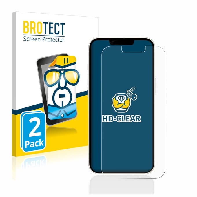 BROTECT - Screenprotector voor Apple iPhone 13 / 13 Pro - Folie Beschermfolie transparant 2 Stuks