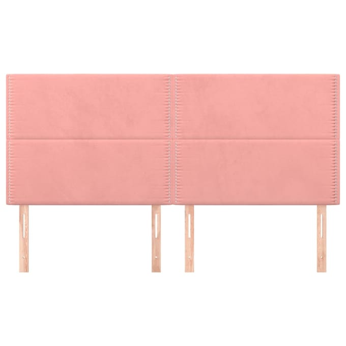 vidaXL Hoofdbord roze 160x5x118/128 cm fluweel