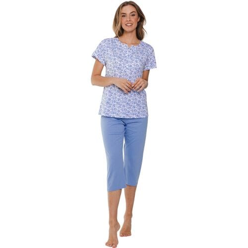 Pastunette Pyjama Soft Blue - Katoen - Blauw/Wit - Maat 36