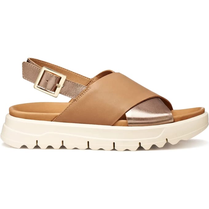 GEOX XAND 2.1S DAMES Sandalen - BEIGE/DONKERBEIGE - Maat 37