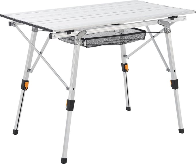 Vouwbare en inklapbare Campingtafel Picco - Aluminium - 90 x 50 x 67 cm